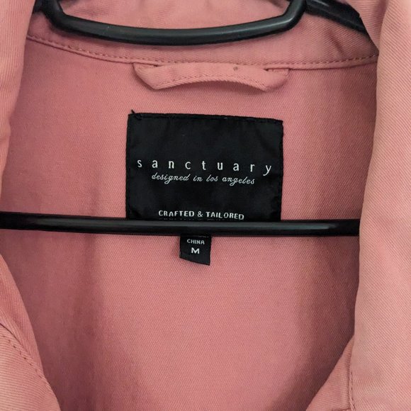 Sanctuary Chore Utility Shacket Jacket Shirt Size Medium Dusty Rose Pink - Picture 3 of 5